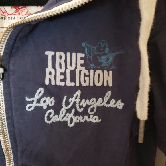 True Religion Tops Navy Blue True Religion Hoodie Poshmark